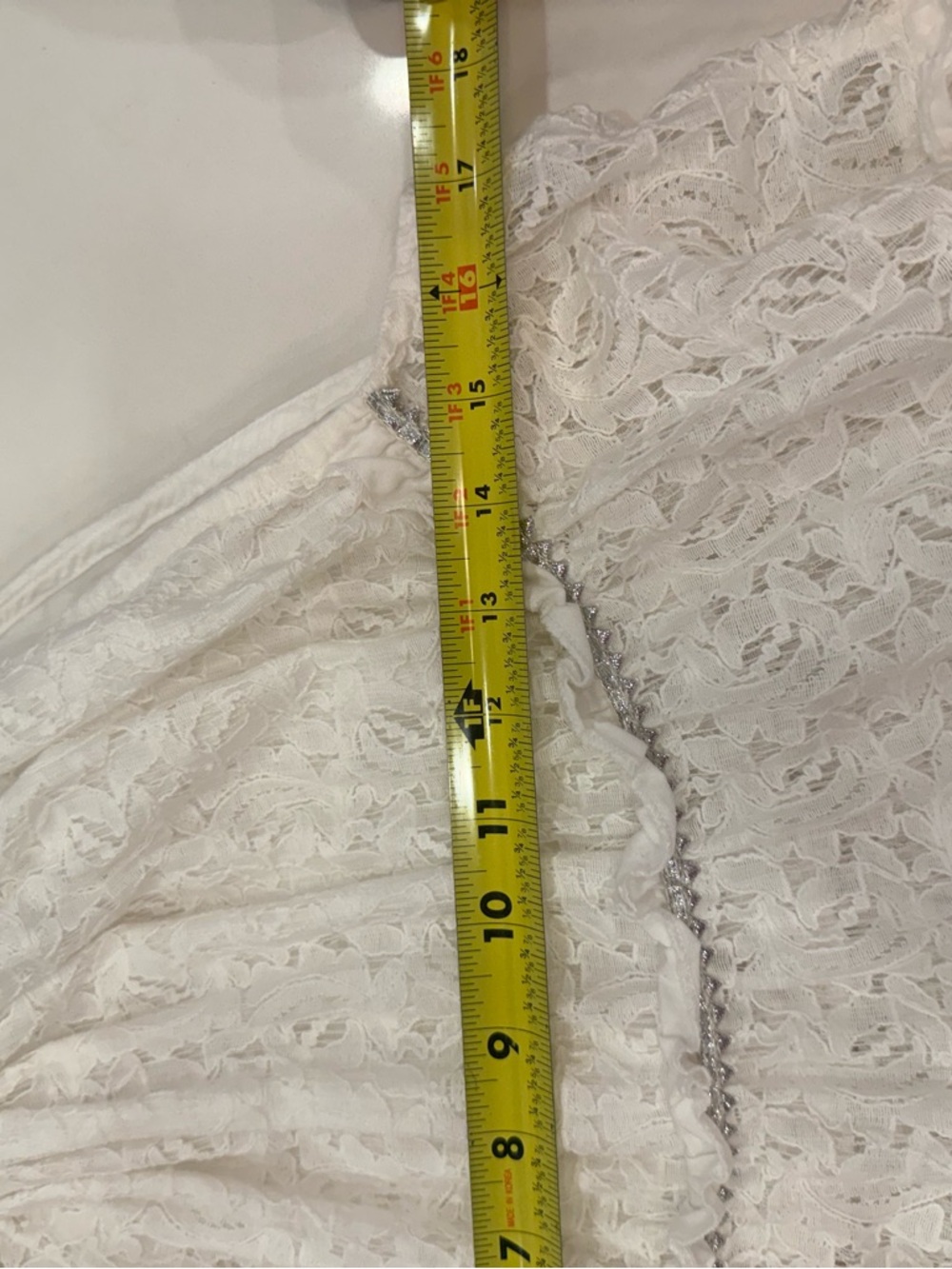 Tiered Lace Halter Dress in White - Picture 8 of 10